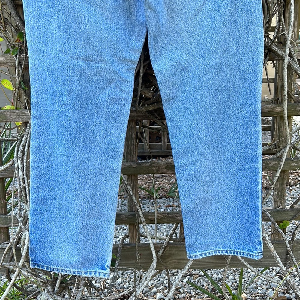 Men's Carhartt Relaxed Fit Denim Work Pants Light Wash 38x32 dungarees - Picture 7 of 10
